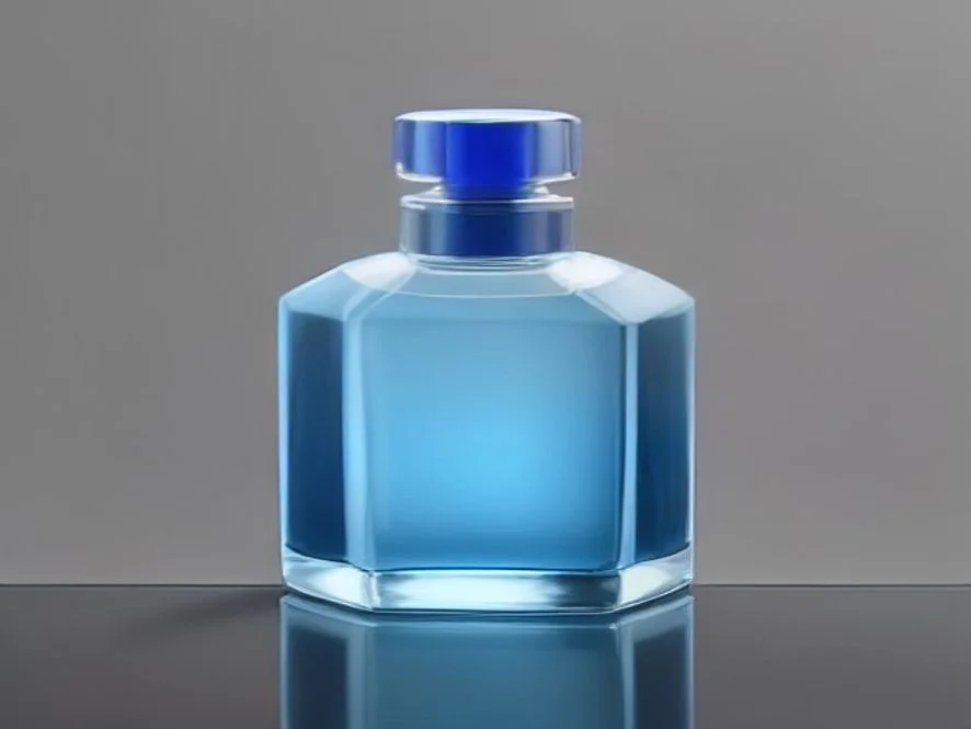 钴蓝色香水瓶原始产品照片